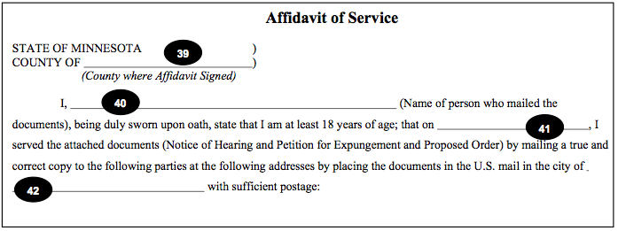 Affidavit of Service of Expungement Petition